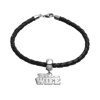 Insignia Collection Sterling Silver & Leather "Fire Wife" Bracelet