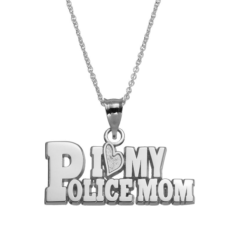 Insignia Collection Sterling Silver I Love My Police Mom, Womens, Siz
