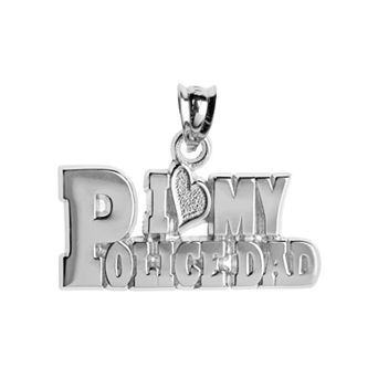 Insignia Collection Sterling Silver "I Love My Police Dad"