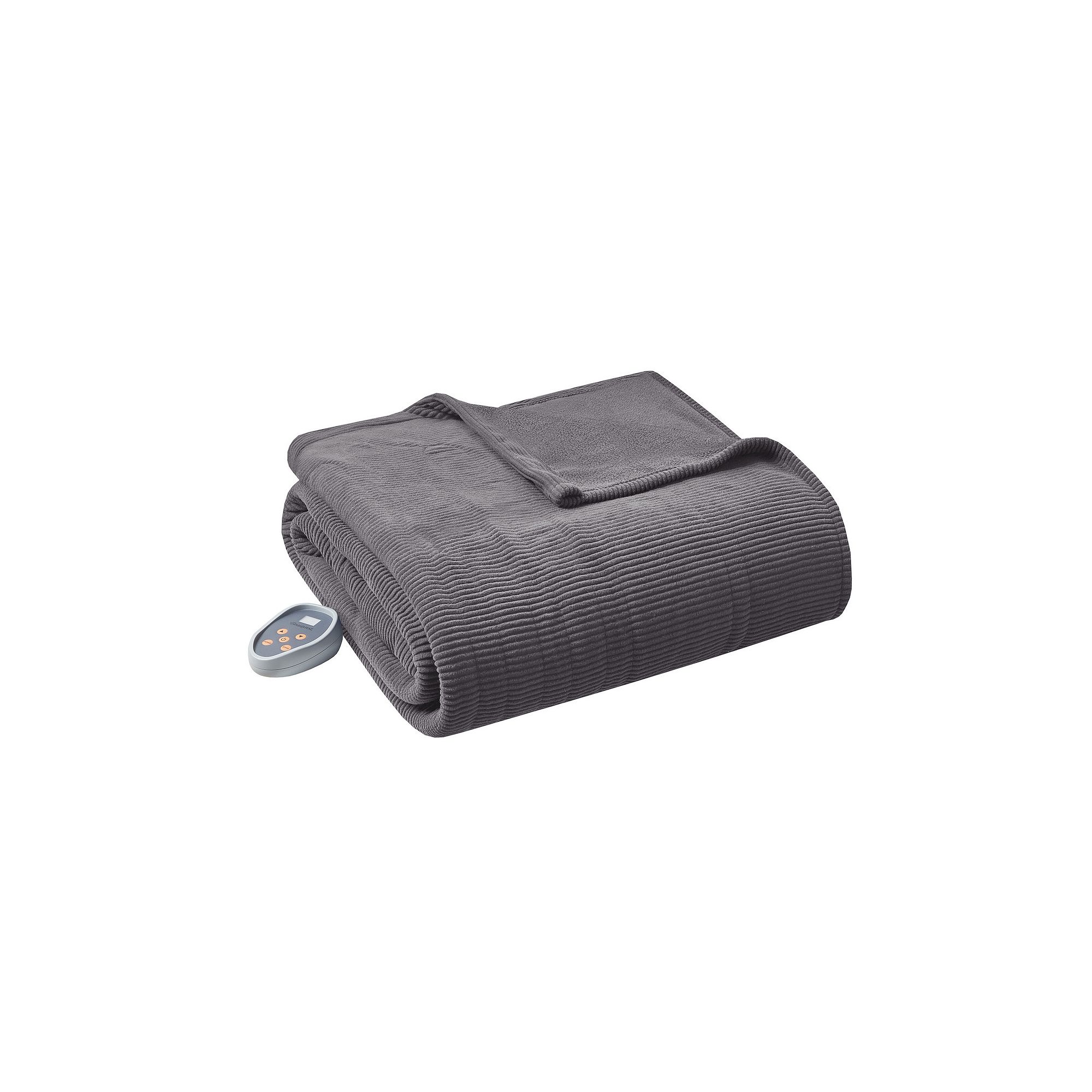 Beautyrest Electric Micro Fleece Ultra Soft Heated Blanket, Gray