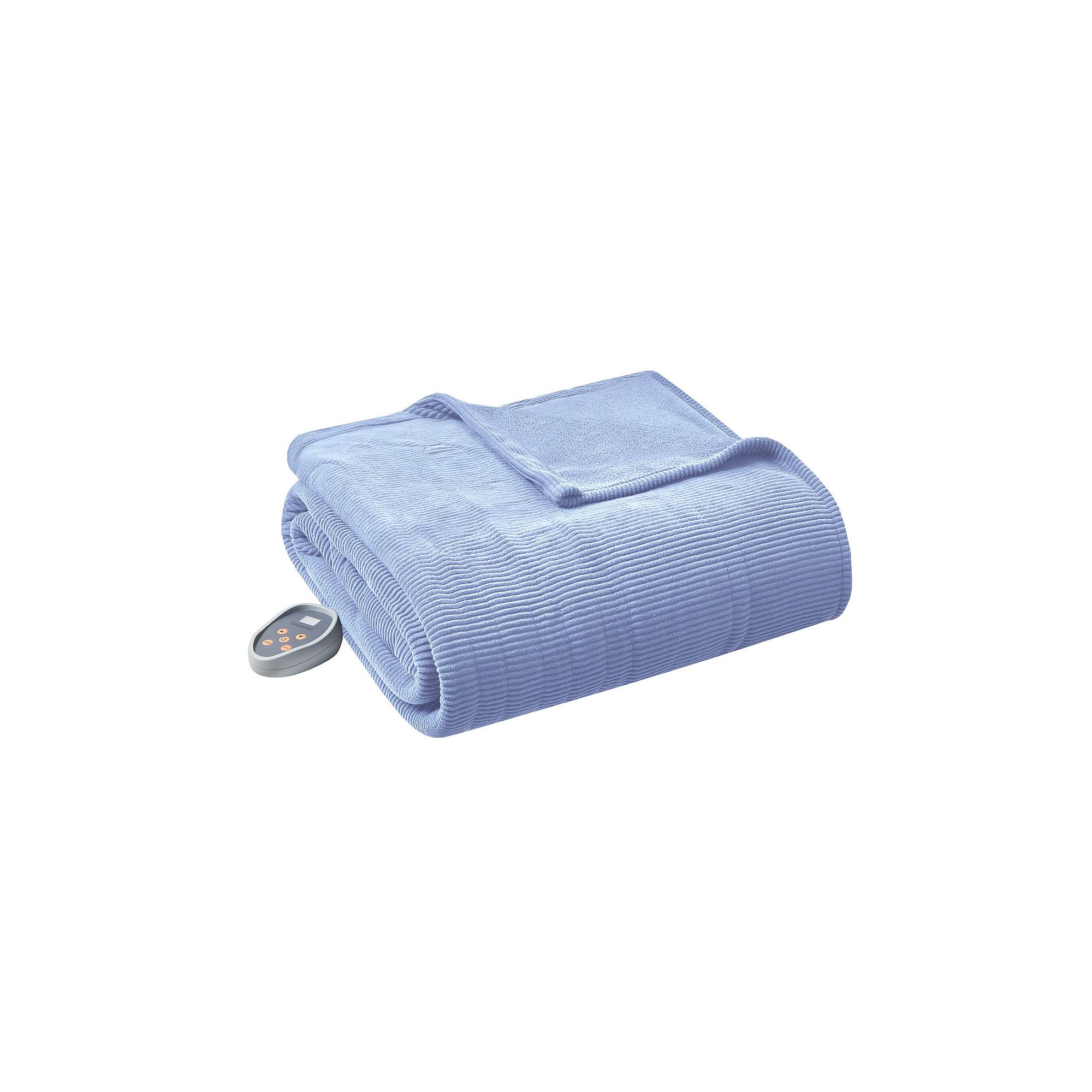 Beautyrest Electric Micro Fleece Ultra Soft Heated Blanket, Blue