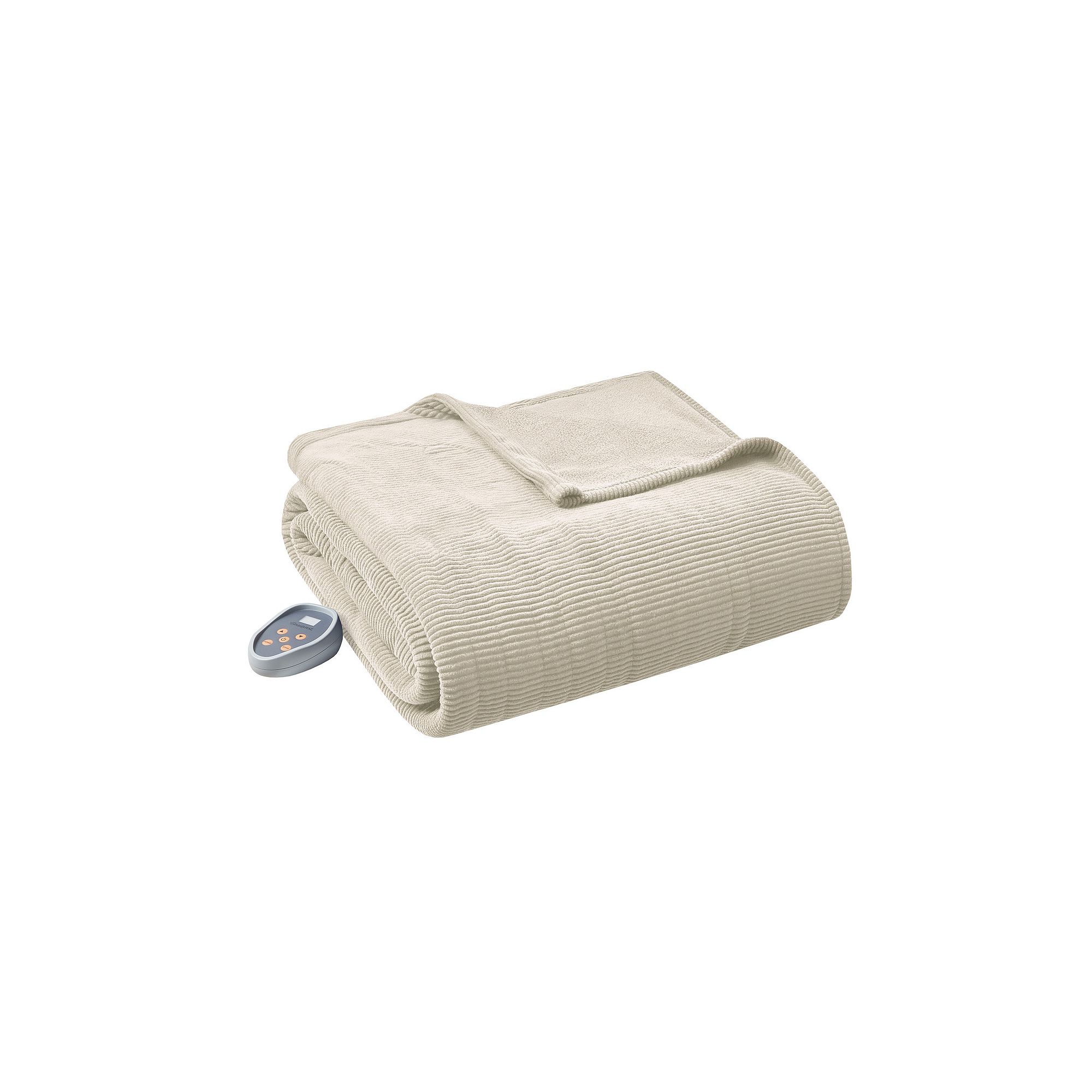 Beautyrest Electric Micro Fleece Ultra Soft Heated Blanket, Brown