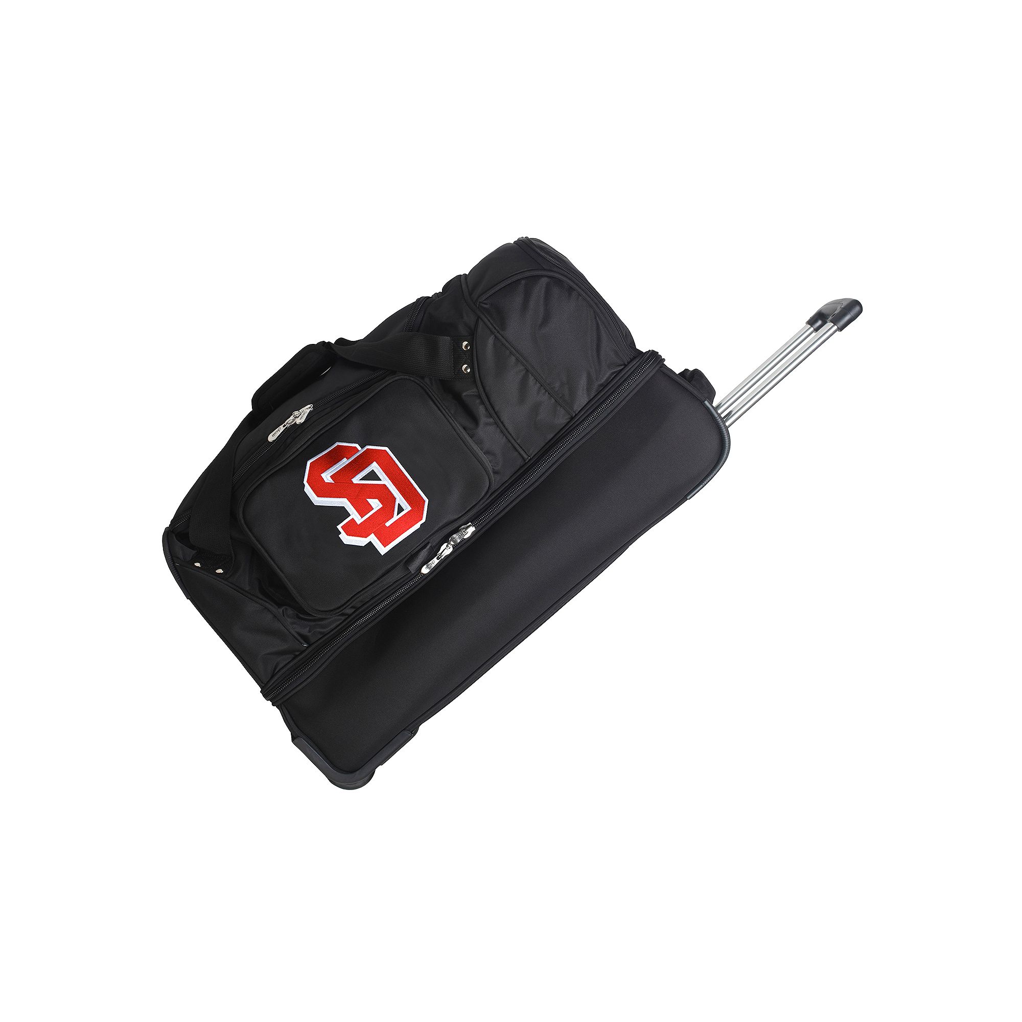 South Dakota Coyotes 26-in. Wheeled Drop-Bottom Duffel Bag, Usd Black