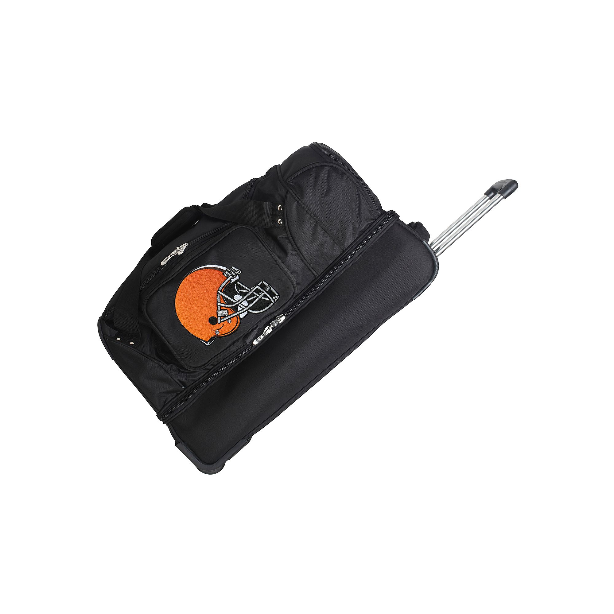 Cleveland Browns 26-in. Wheeled Drop-Bottom Duffel Bag, Black