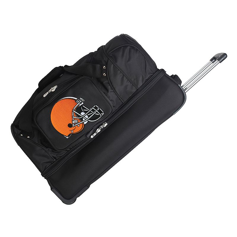 Cleveland Browns 26-in. Wheeled Drop-Bottom Duffel Bag, Black