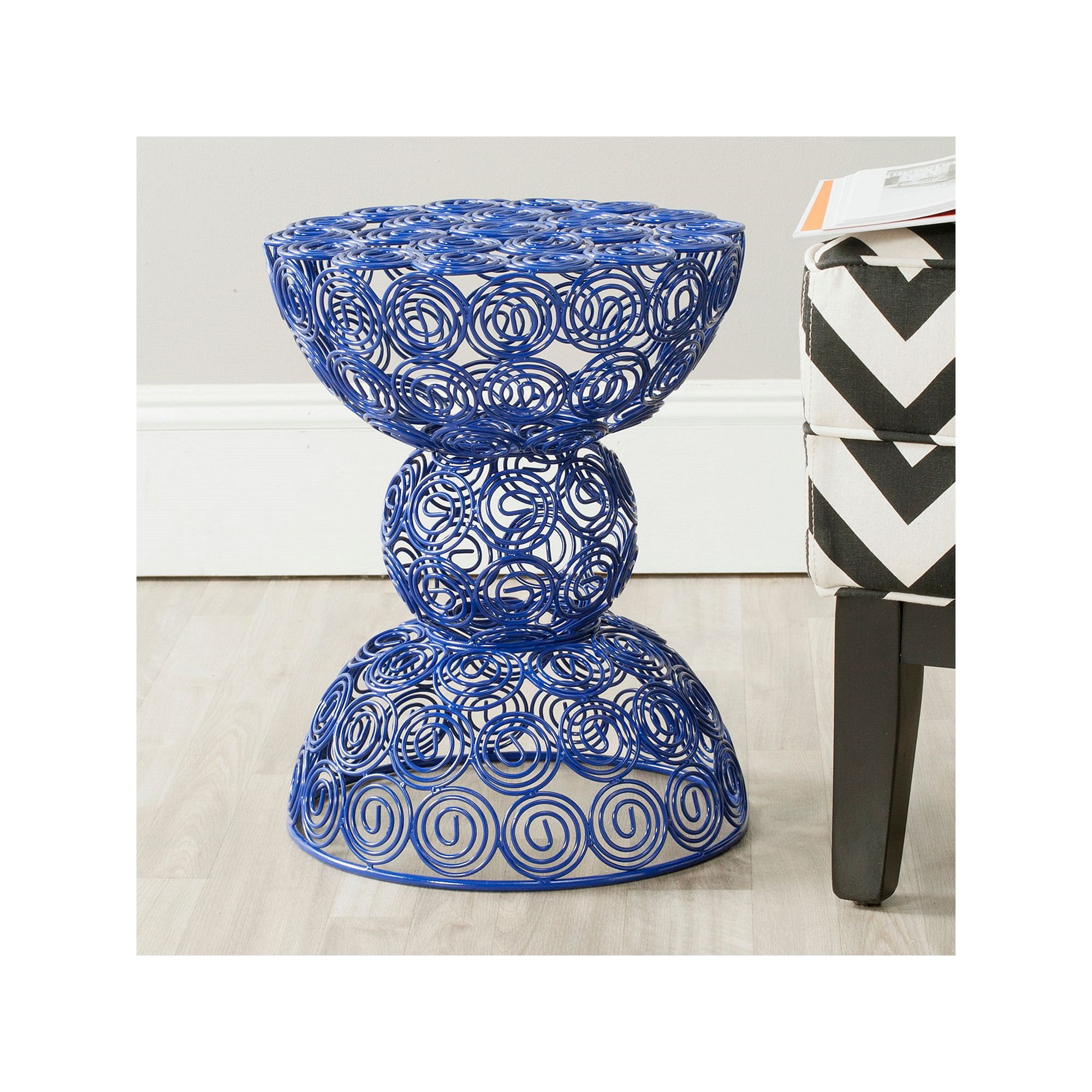 Safavieh Leila Stool, Dark Blue