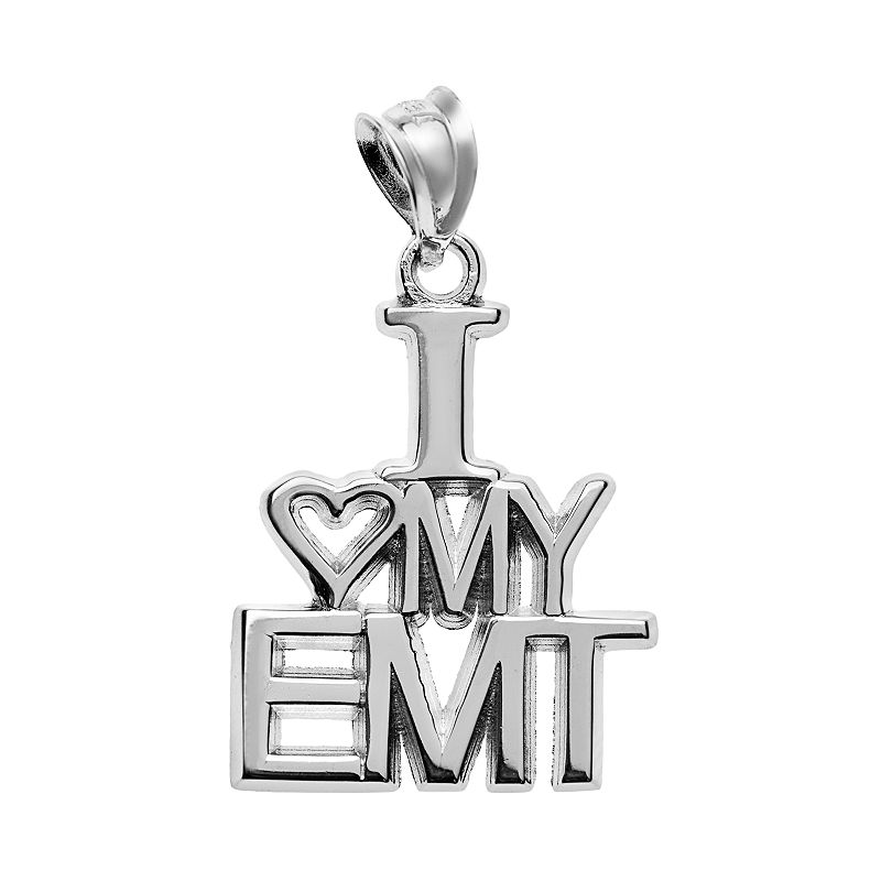 Insignia Collection Sterling Silver I Love My EMT Pendant, Womens