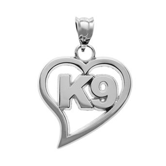 Insignia Collection Sterling Silver "K9" Heart Pendant