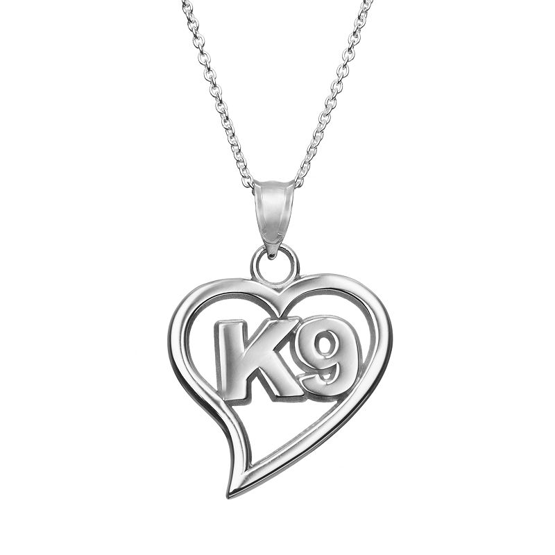 Insignia Collection Sterling Silver K9 Heart Pendant Necklace, Womens
