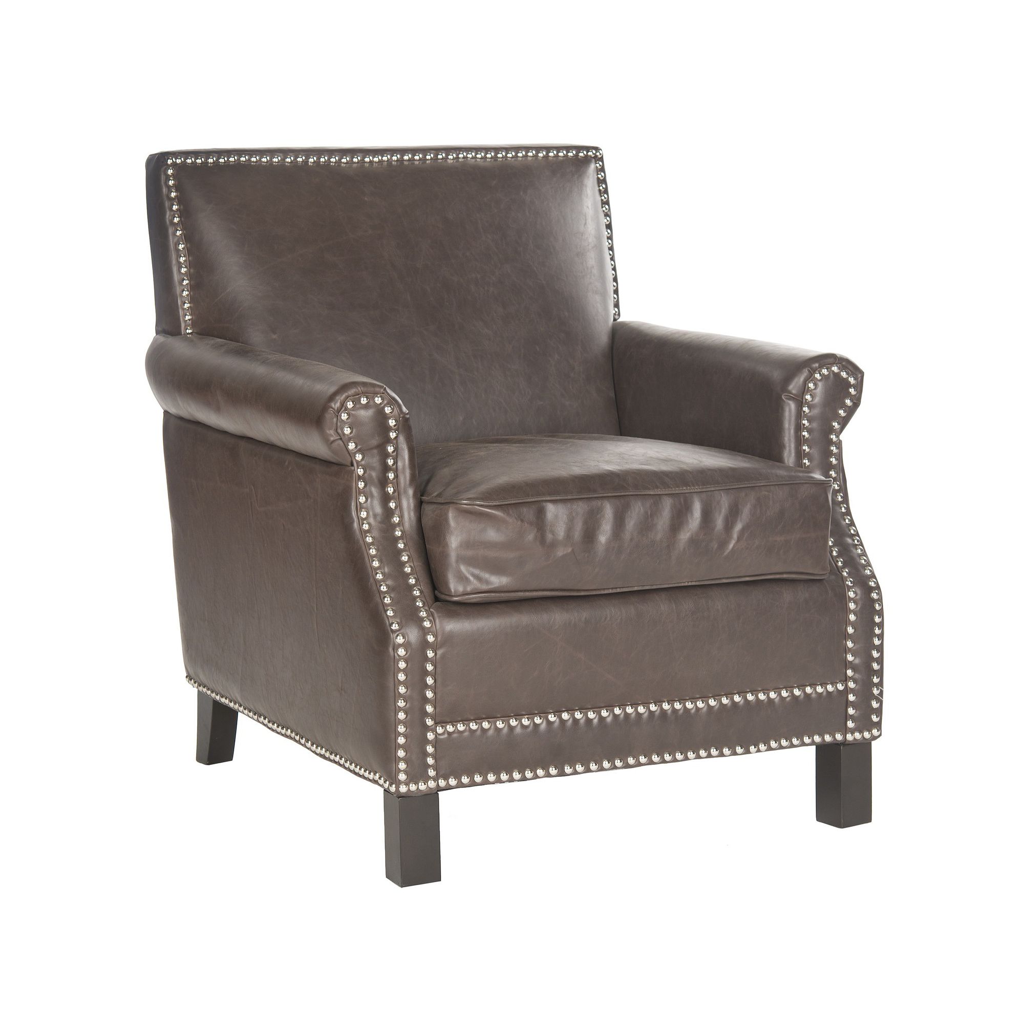 Safavieh Easton Faux Leather Club Chair, Antique Brown