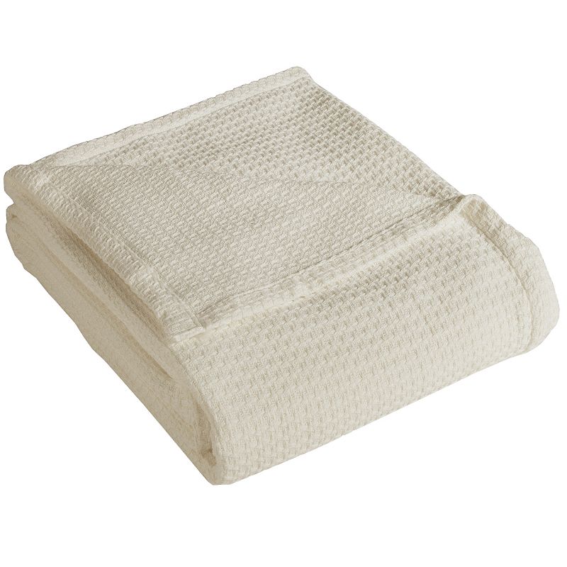 Grand Hotel Woven Cotton Blanket  Full/Queen  Ivory