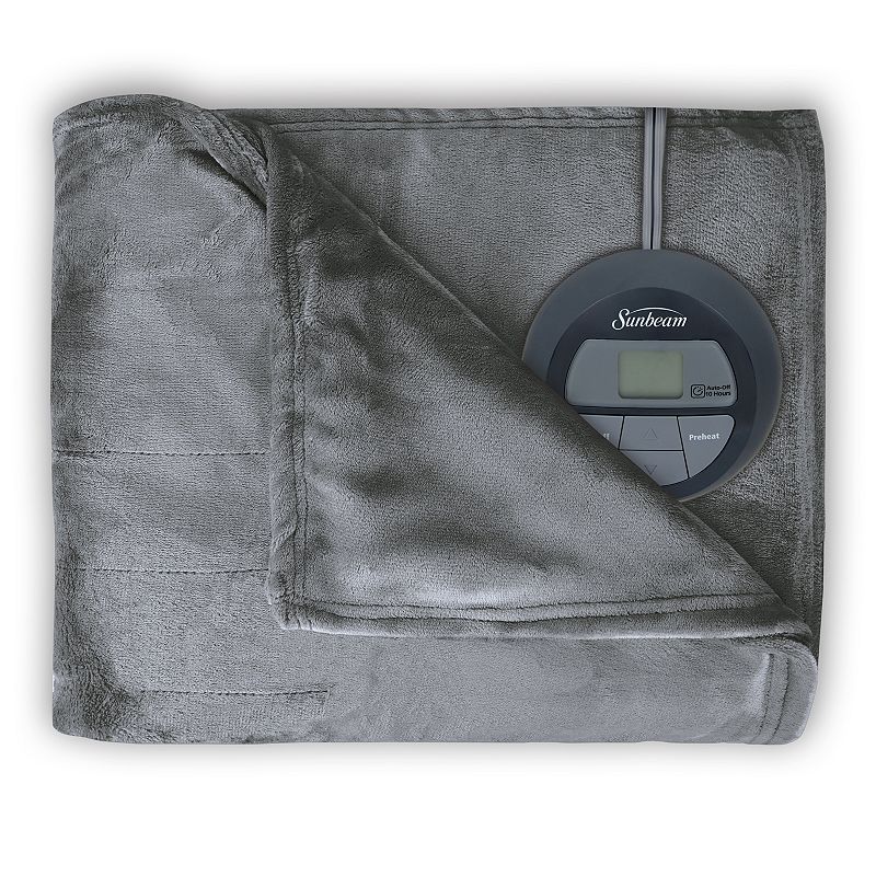 UPC 053891127479 product image for Sunbeam Slumber Rest Microplush Electric Blanket, Grey, Queen | upcitemdb.com