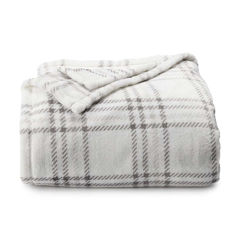 The Big One SuperSoft Plush Blanket, Med Grey, Twin