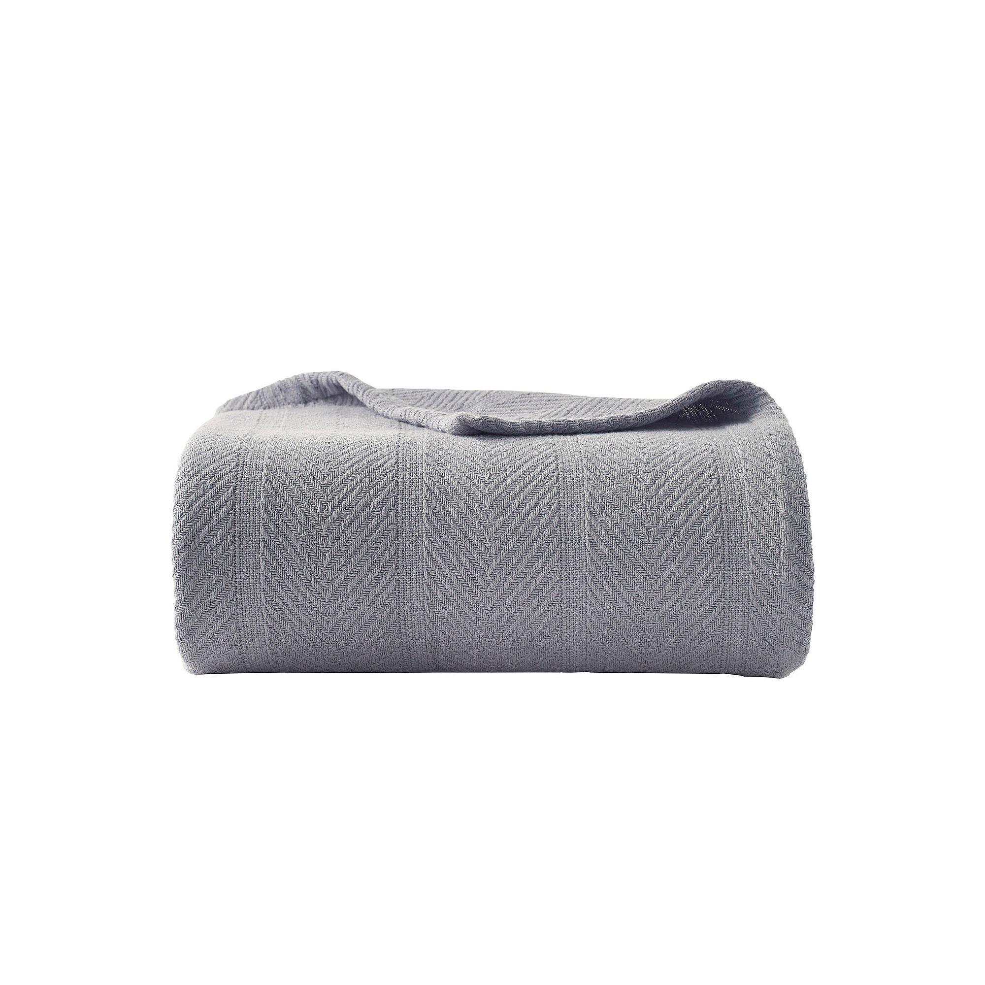 Eddie Bauer Herringbone Blanket, Grey