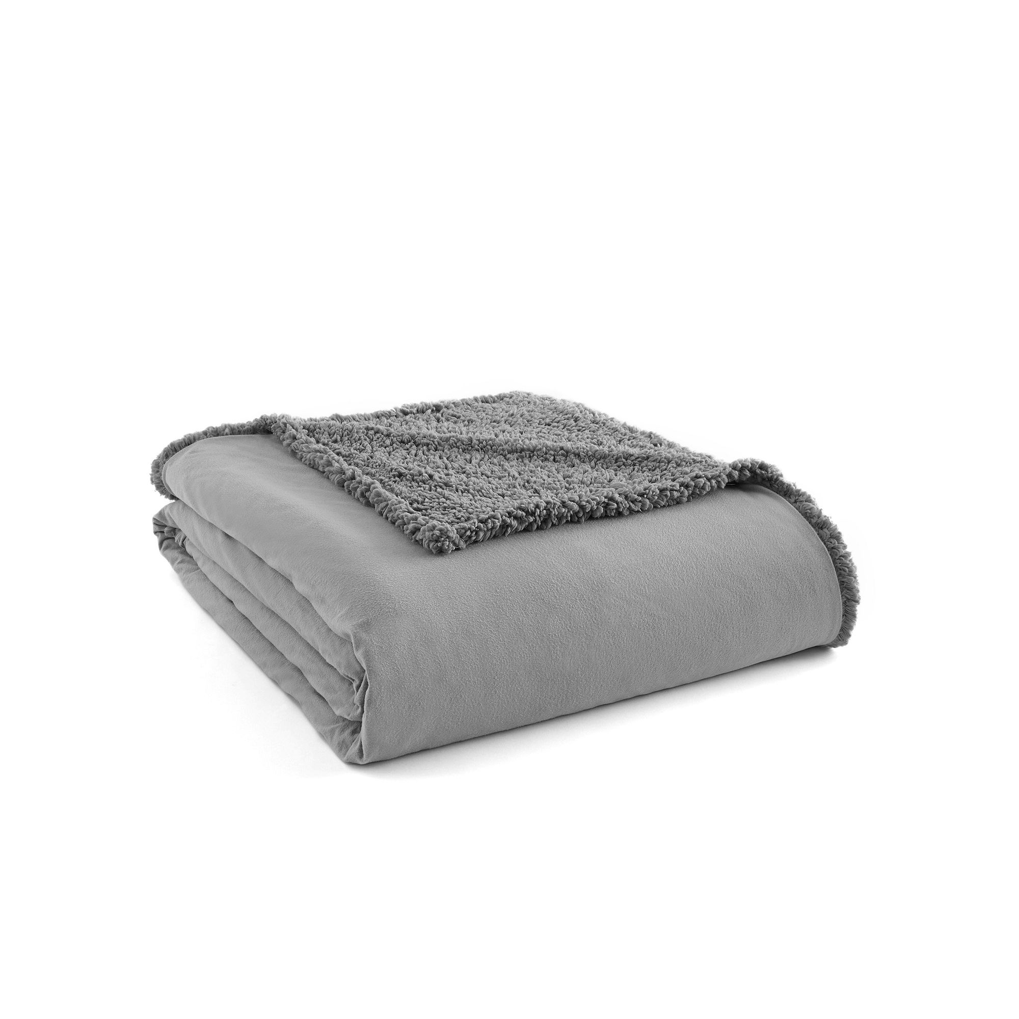 Micro Flannel® Sherpa Blanket, Graystone