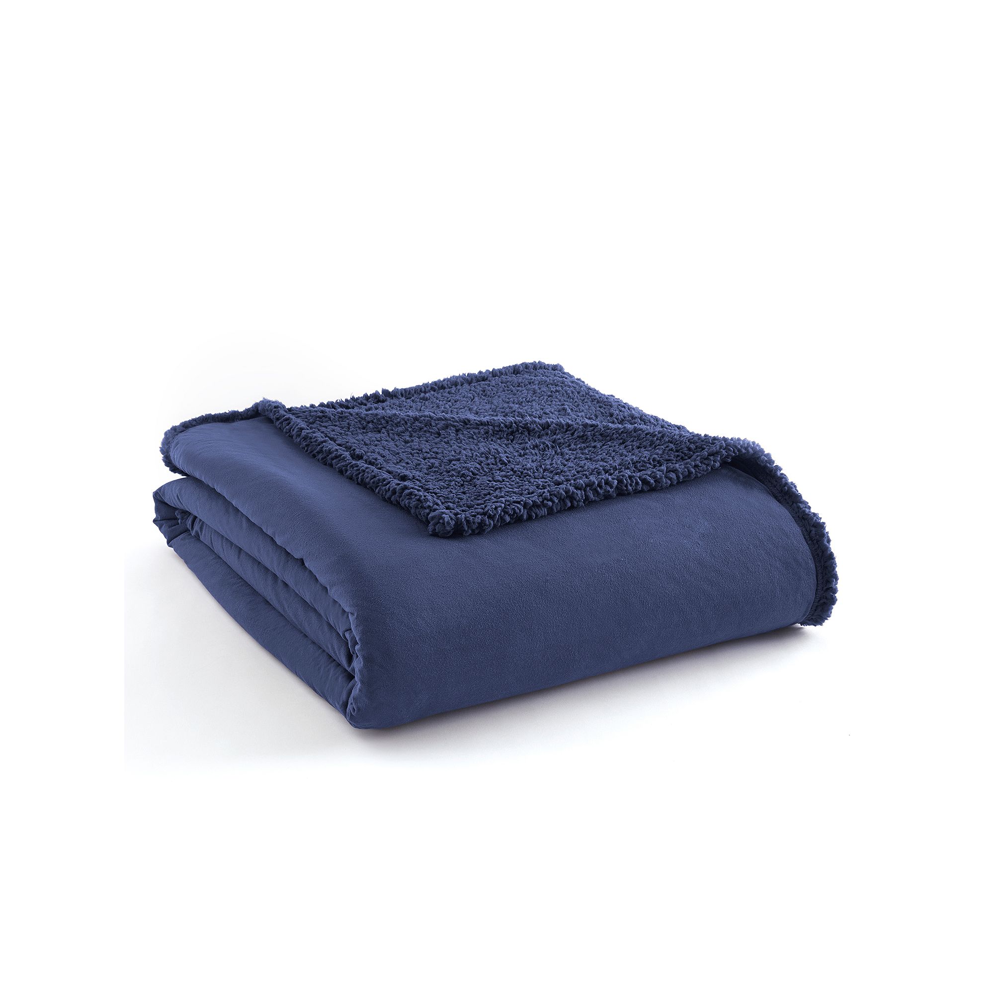 Micro Flannel® Sherpa Blanket, Smokey Mountain Blue