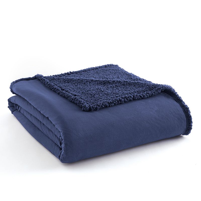 39529561 Micro Flannel Sherpa Blanket, Blue, King sku 39529561