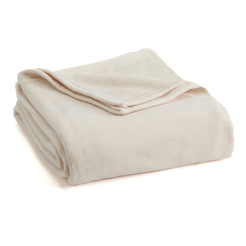 King Micro Fleece Bed Blanket Winter White - Vellux