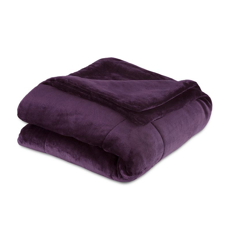 Vellux Plush Lux Blanket, Purple, Full/Queen