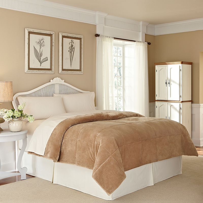 Vellux Plush Lux Blanket, Brown