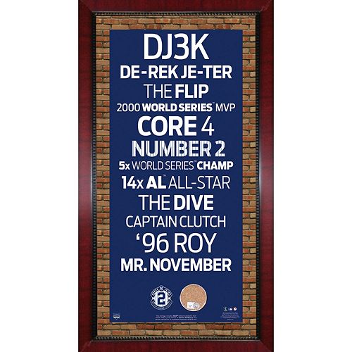 Steiner Sports New York Yankees Derek Jeter 16 x 32 Vintage Subway Sign with Authentic Field Dirt