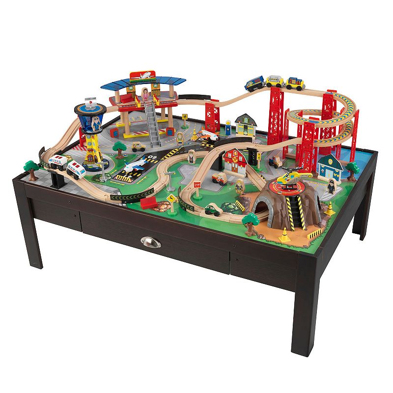 KidKraft Airport Express Train Set and Table, Multicolor