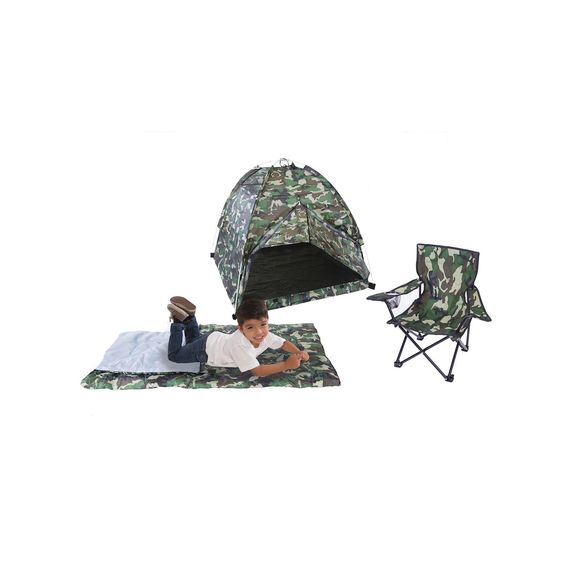 Pacific Play Tents Camouflage Tent Set, Green