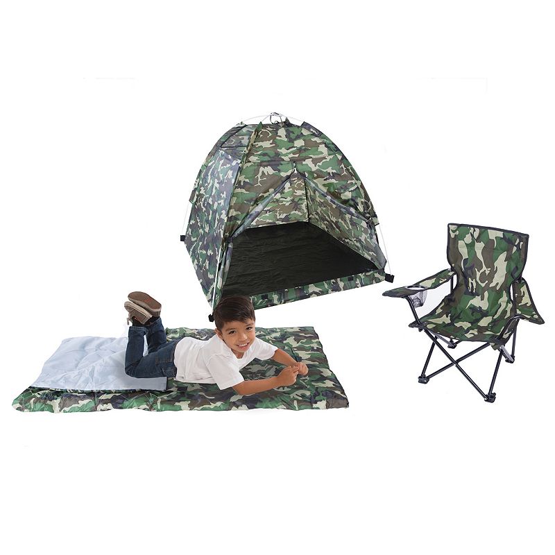 Pacific Play Tents Camouflage Tent Set, Green, 42X42X38