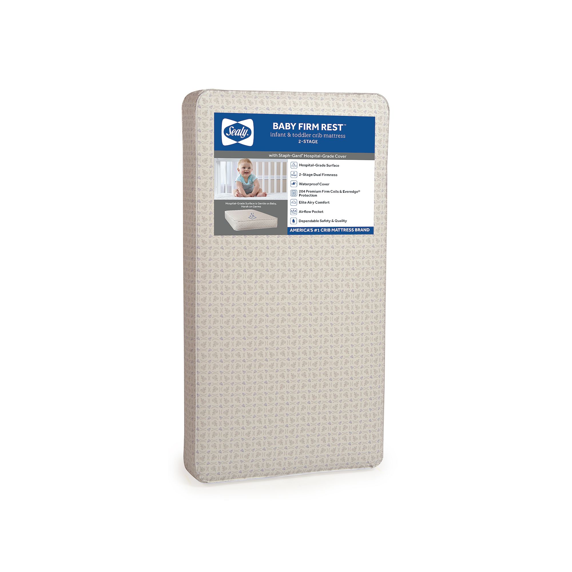Sealy Baby Firm Rest Crib Mattress, Beige
