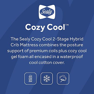 Sealy Cozy Cool Hybrid 2-Stage Coil & Gel Crib Mattress