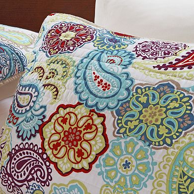 Mi Zone Asha Reversible Quilt Set with Shams and Decorative Pillows