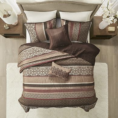 Madison Park Dartmouth 5-Piece Quilt Set with Shams and Decorative Pillows