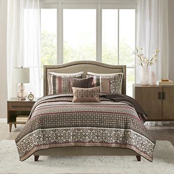 Madison Park Dartmouth 5 pc Quilt Set with Shams and Throw Pillows