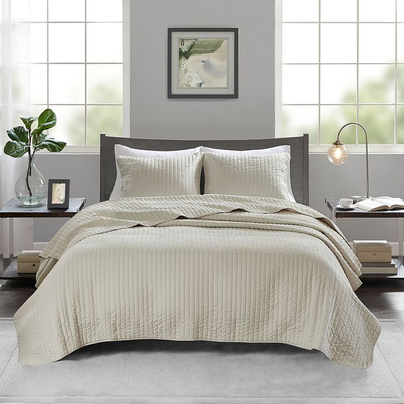 Madison Park Jaxson Quilt Set, Ivory