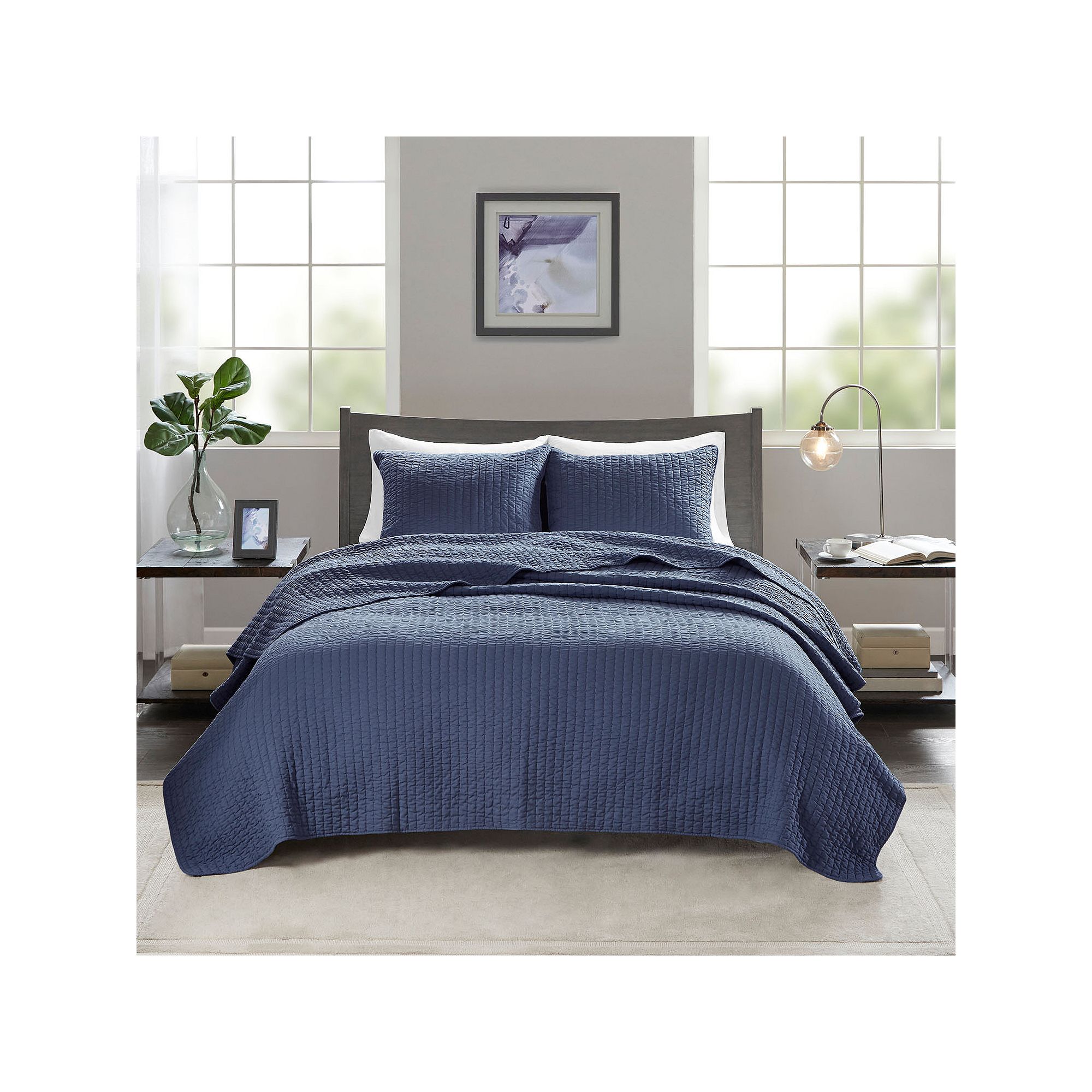 Madison Park Jaxson Quilt Set, Blue