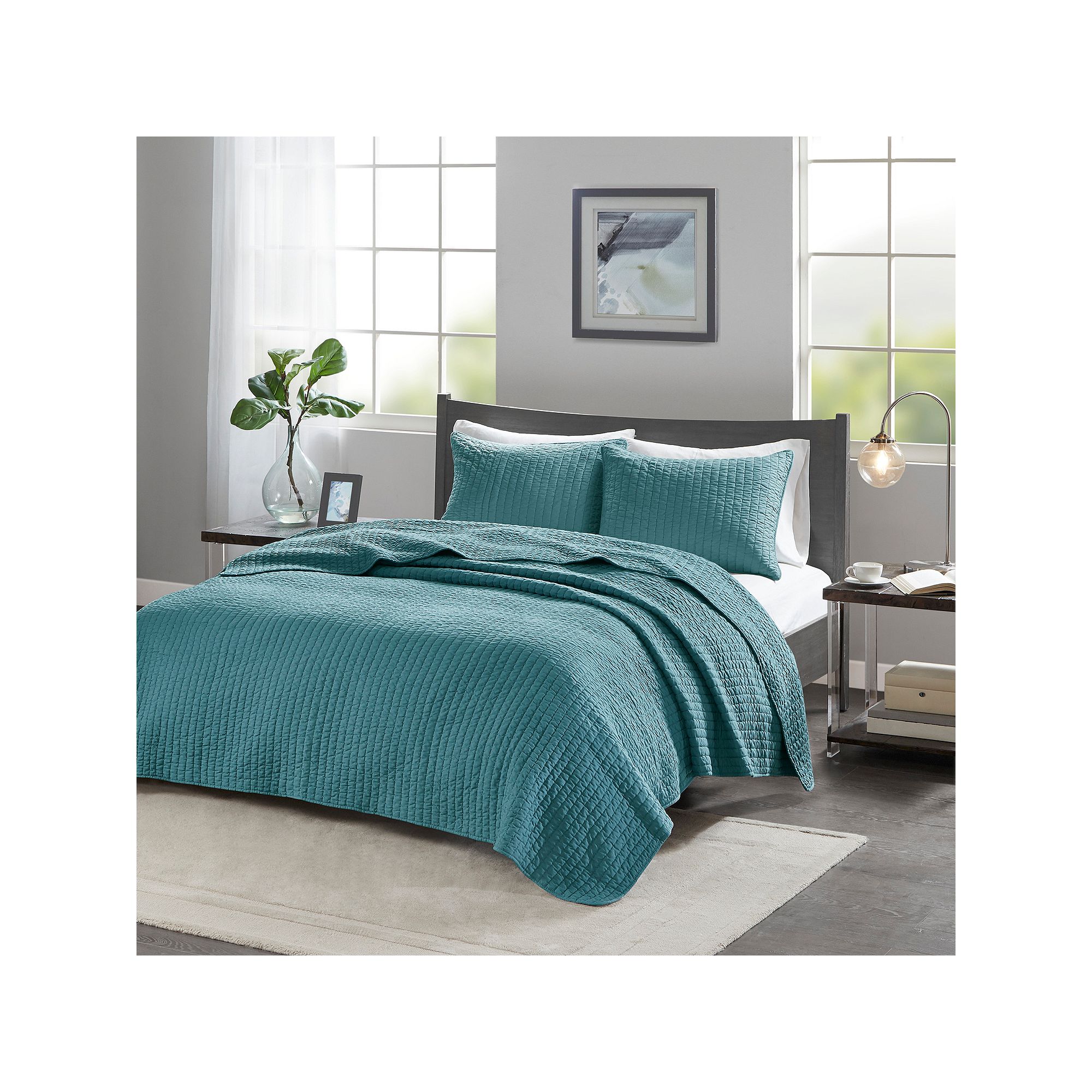 Madison Park Jaxson Quilt Set, Blue