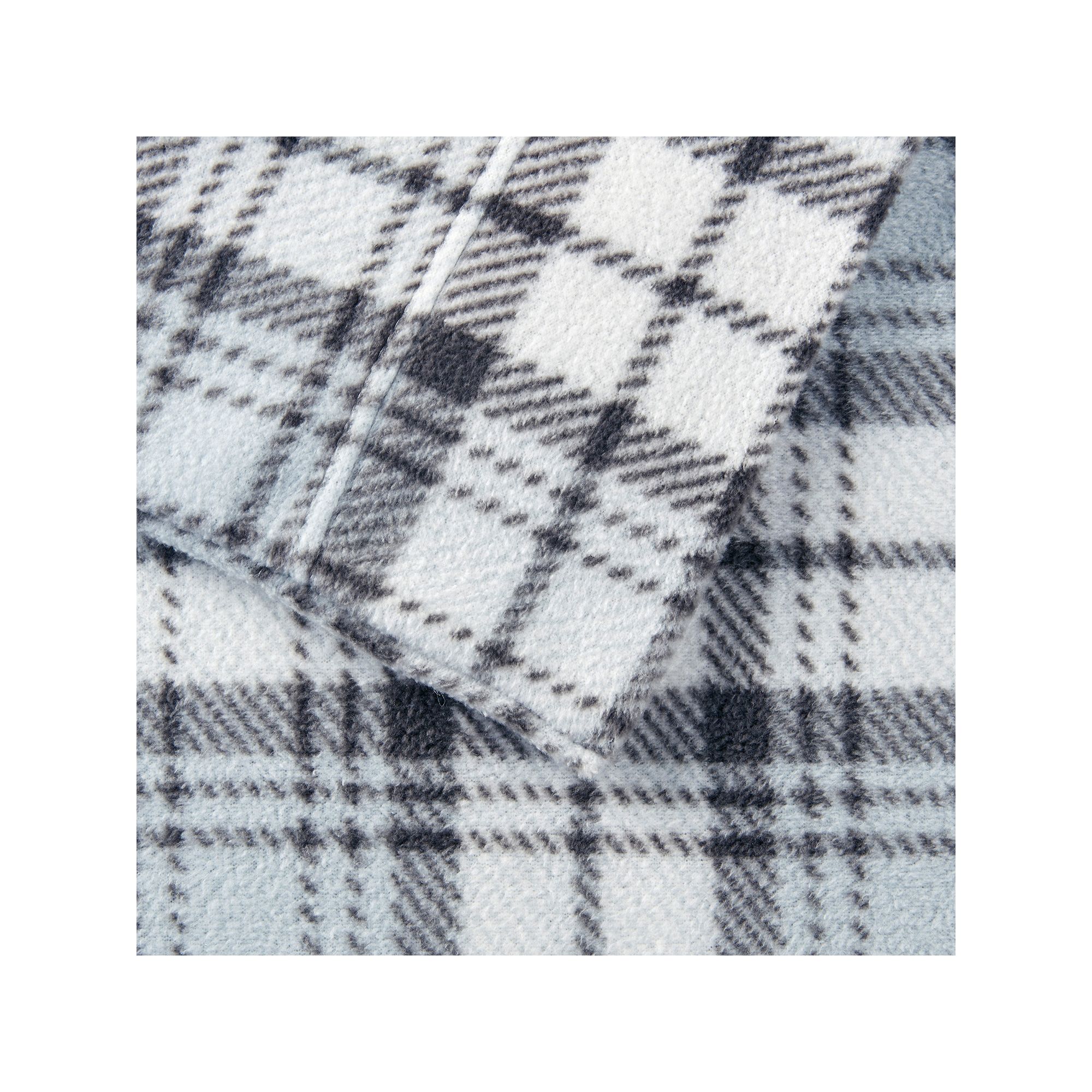 Sleep Philosophy Microfleece Ultra Soft Sheet Set, Gray Plaid