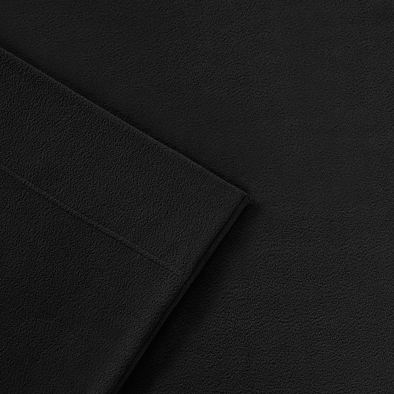 Sleep Philosophy 3M Scotchgard Performance Fleece Sheet Set, Black, Twin