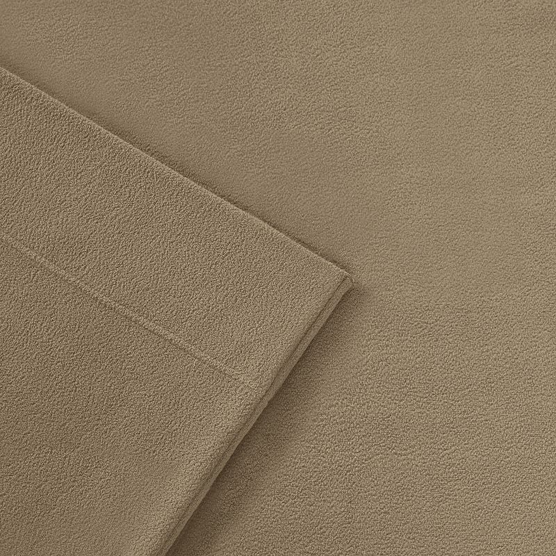 Sleep Philosophy 3M Scotchgard Performance Fleece Sheet Set, Brown, Twin