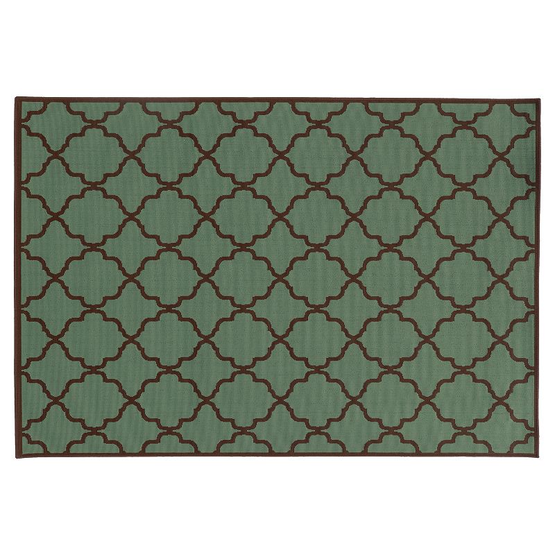 StyleHaven River Geometric Lattice Indoor Outdoor Rug, Blue, 8.5X13 Ft