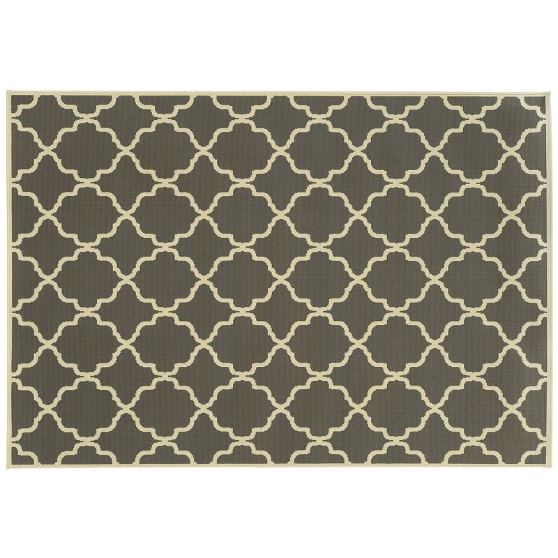 StyleHaven River Geometric Lattice Indoor Outdoor Rug, Brown, 6.5X9.5 Ft