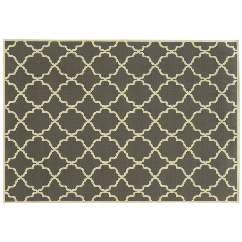 StyleHaven River Geometric Lattice Indoor Outdoor Rug, Brown, 6.5X9.5 Ft