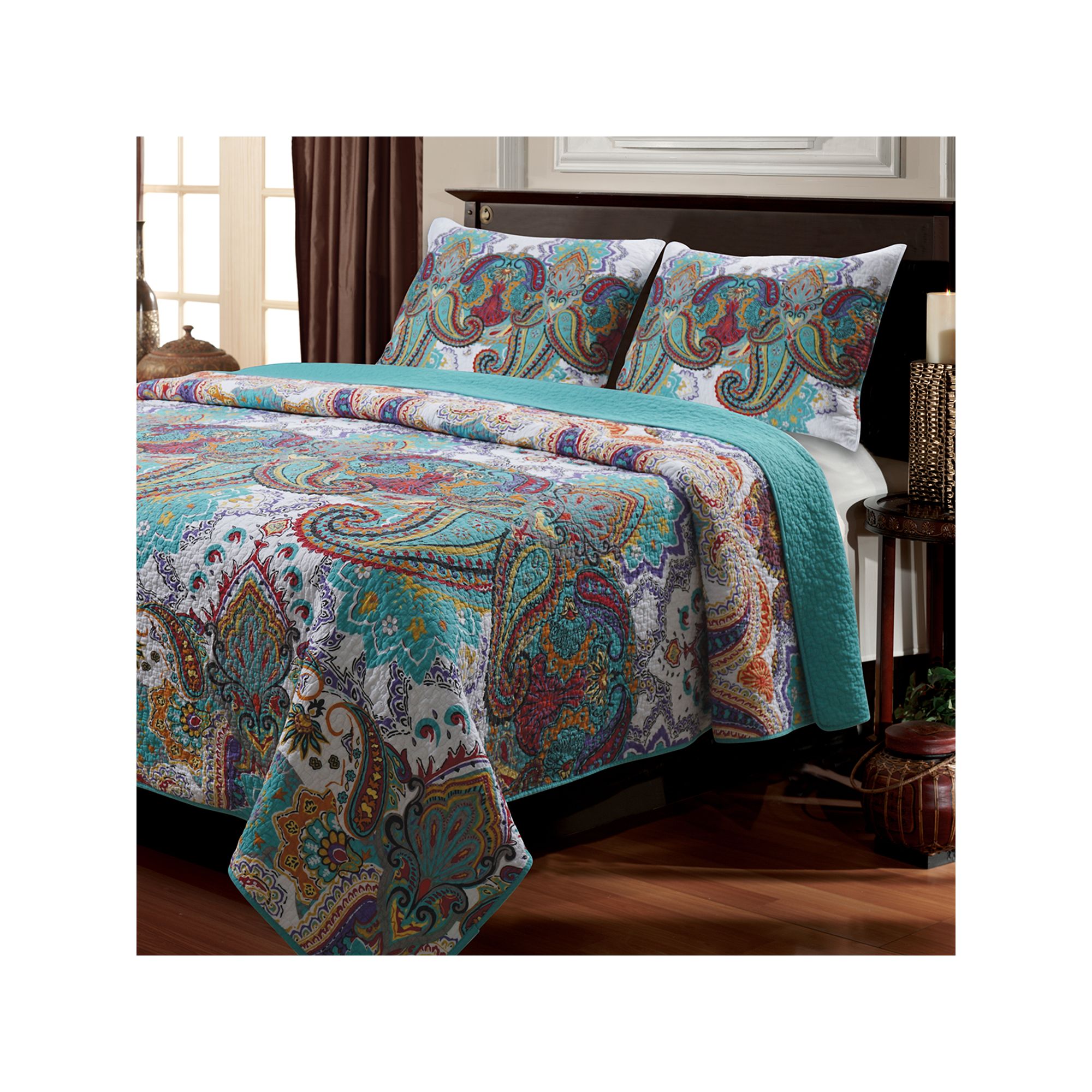 Nirvana Reversible Quilt Set, Blue
