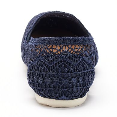 SO® Women's Crochet Slip-On Flats
