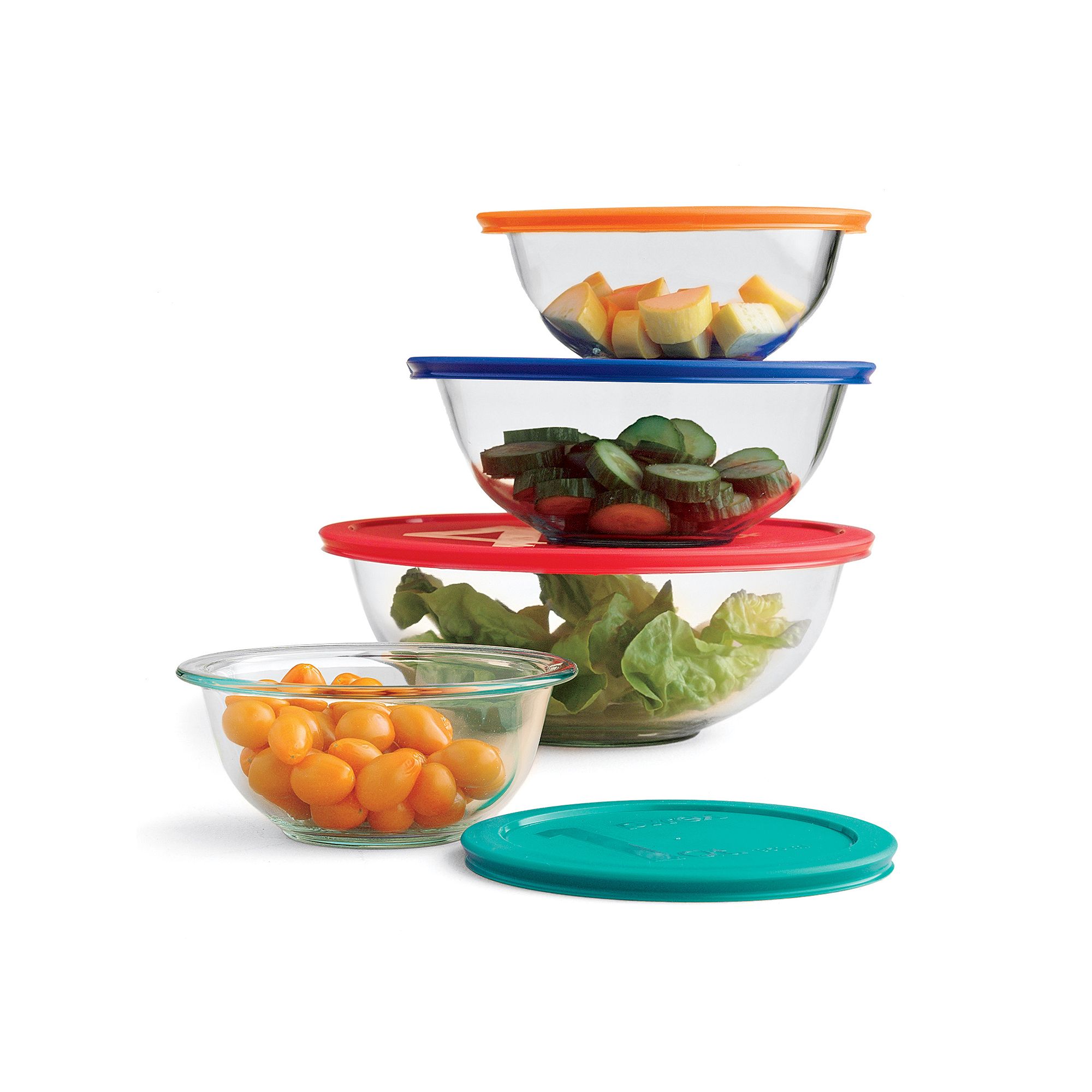 Pyrex Smart Essentials 8-pc. Glass Food Storage Bowl Set, Multicolor