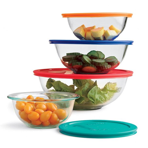 Pyrex glass mixing bowl/food storage sets with lids for $15 (Reg