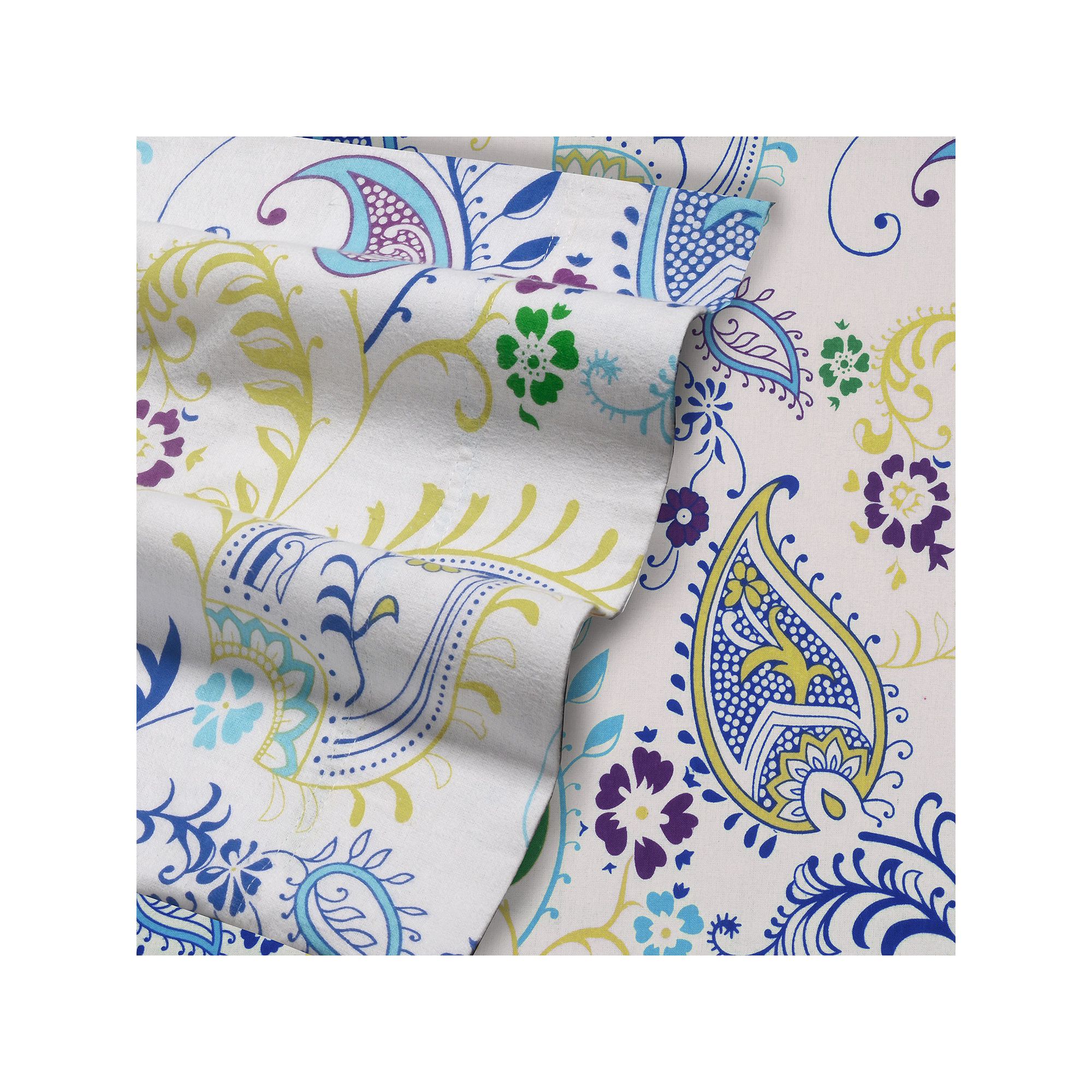 Tribeca Living Flannel Deep-Pocket Sheet Set, Paisley Garden