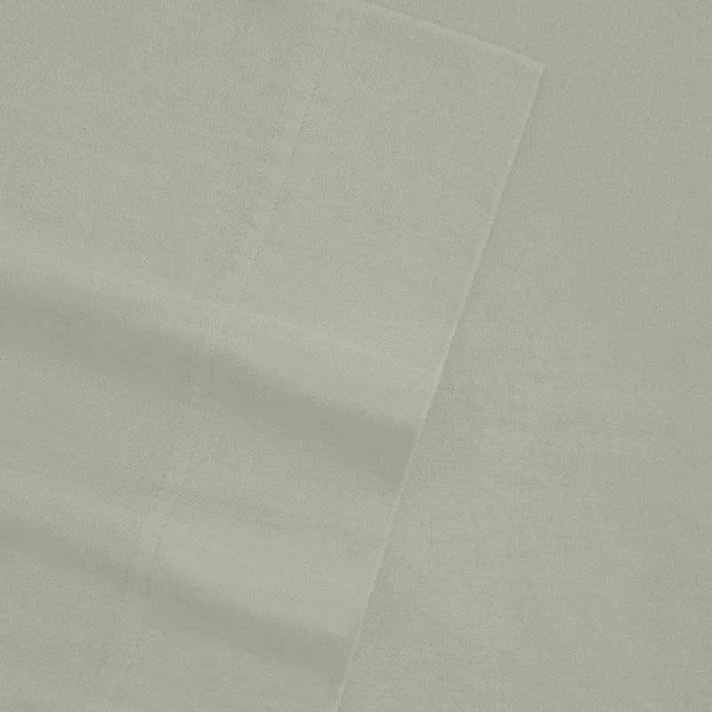 Tribeca Living Flannel Deep-Pocket Sheet Set, Silver, FULL SET