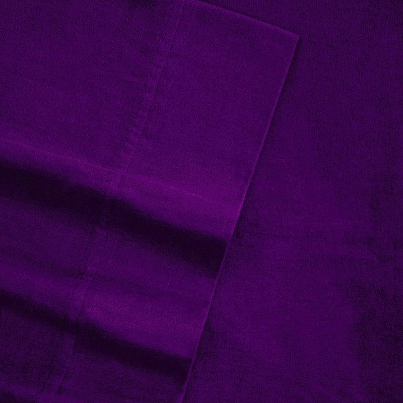 Tribeca Living Flannel Deep-Pocket Sheet Set, Purple, Twin