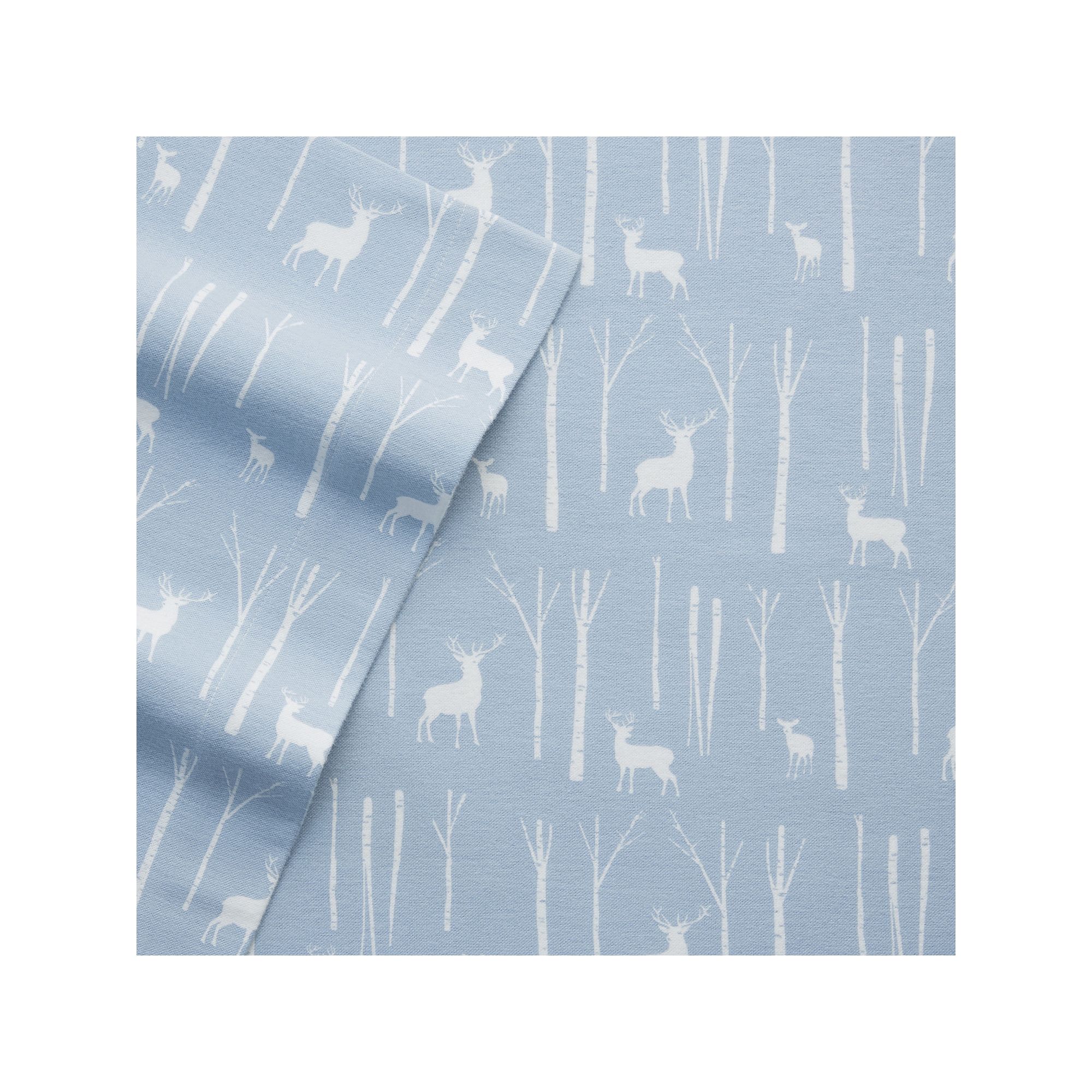 Eddie Bauer Flannel Sheet Set, Blue Birch Green